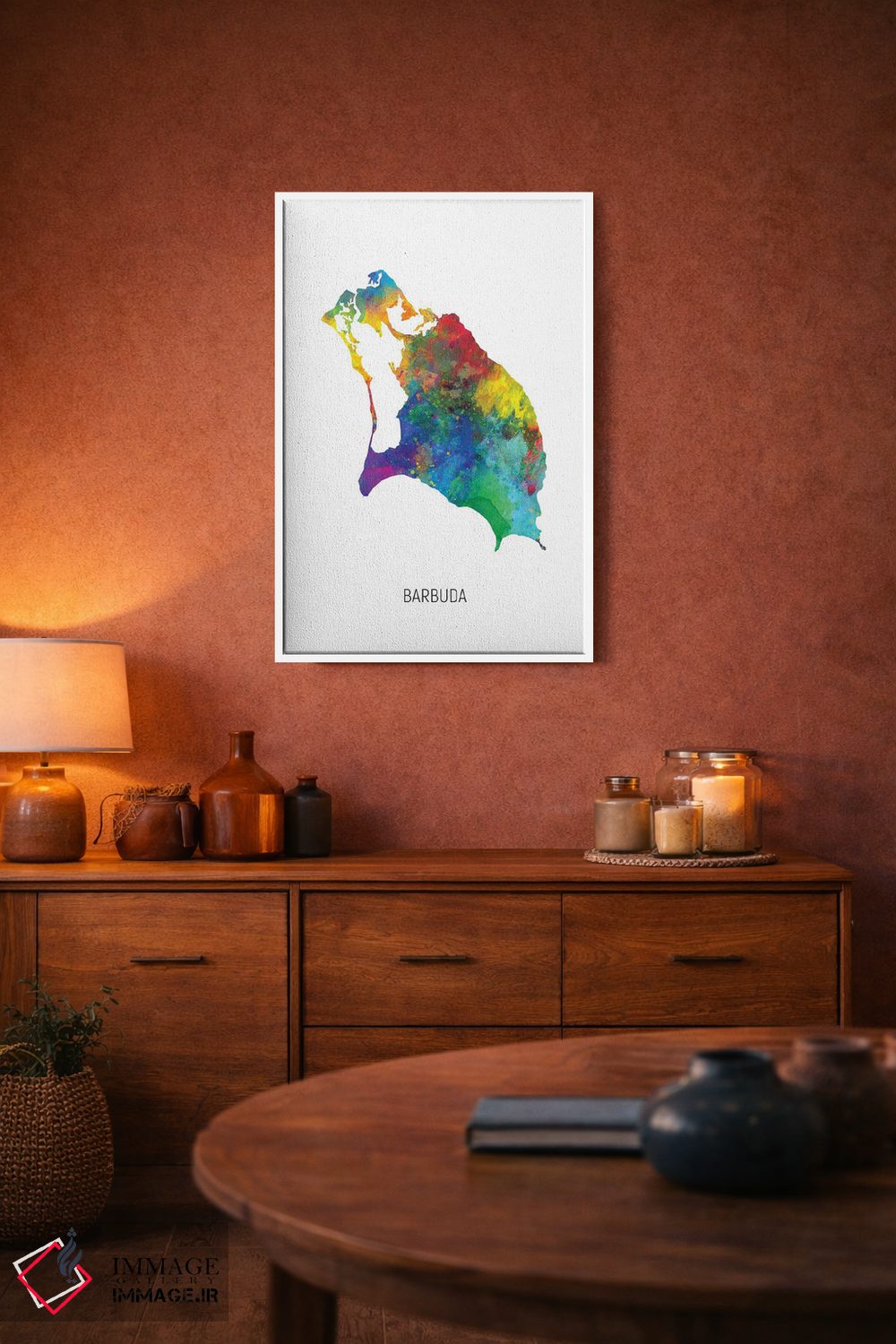 تابلو دکوراتیو نقشه باربودا اثر مایکل تامپست - D3W