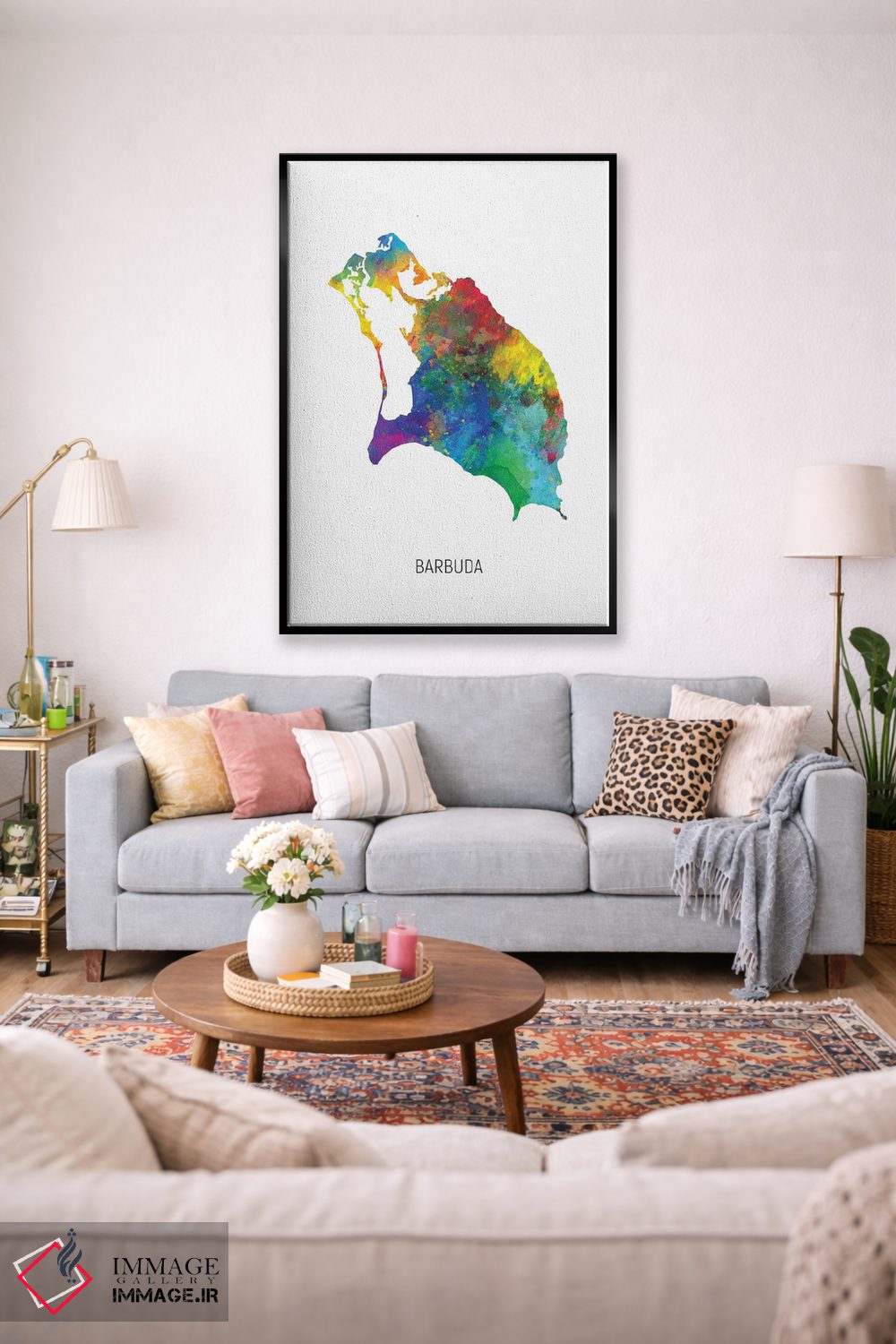 تابلو دکوراتیو نقشه باربودا اثر مایکل تامپست - D2B