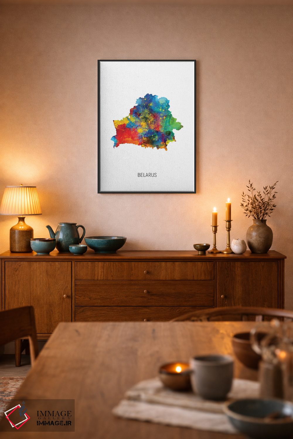 تابلو دکوراتیو نقشه بلاروس اثر مایکل تامپست - D6B