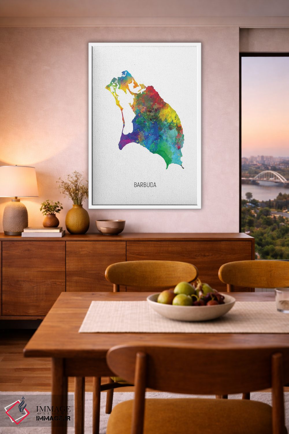 تابلو دکوراتیو نقشه باربودا اثر مایکل تامپست - D4W