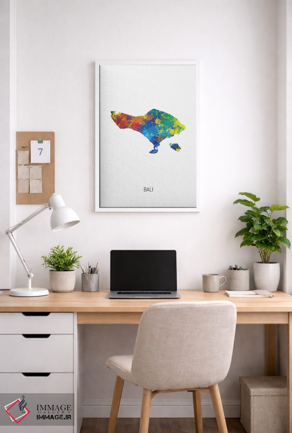 تابلو دکوراتیو نقشه بالی اثر مایکل تامپست - D3W