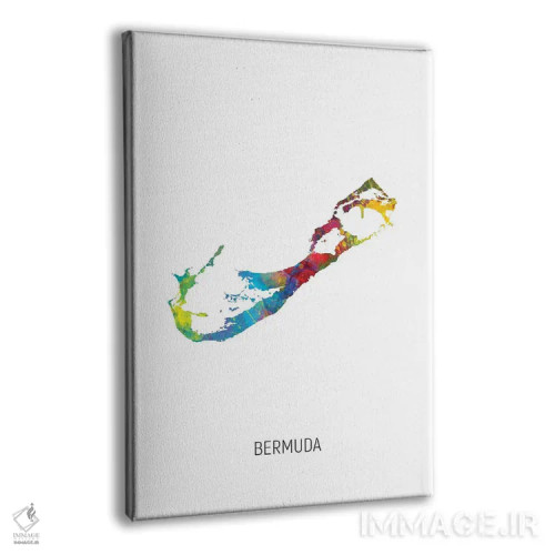 تابلو دکوراتیو نقشه برمودا اثر مایکل تامپست - نمای پرسپکتیو محصول