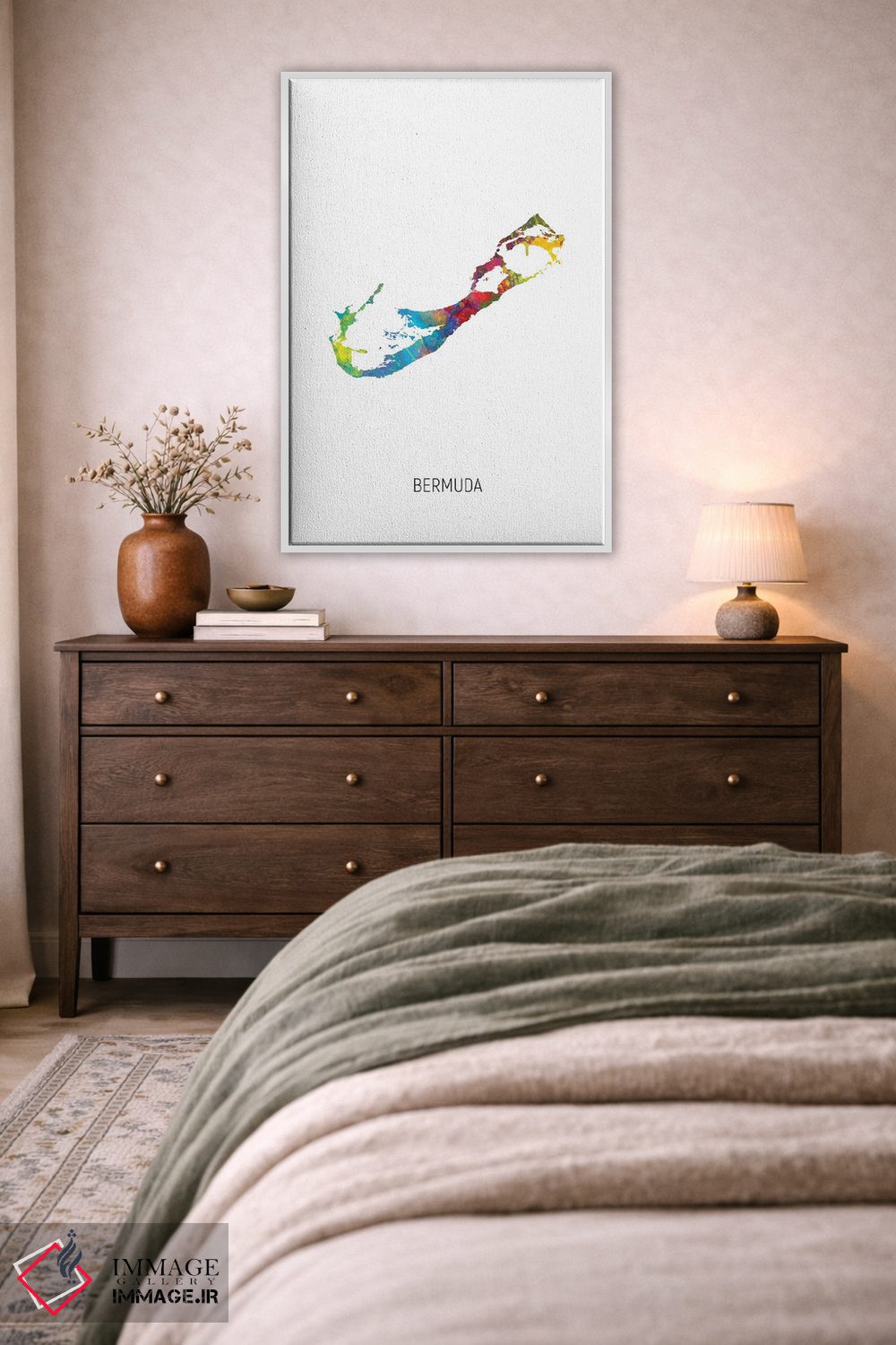 تابلو دکوراتیو نقشه برمودا اثر مایکل تامپست - D2W