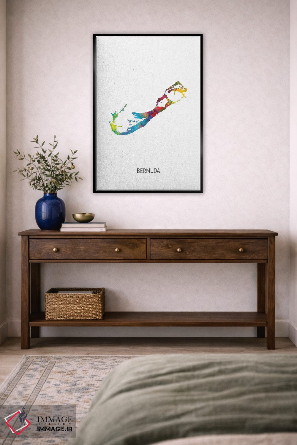 تابلو دکوراتیو نقشه برمودا اثر مایکل تامپست - D5B