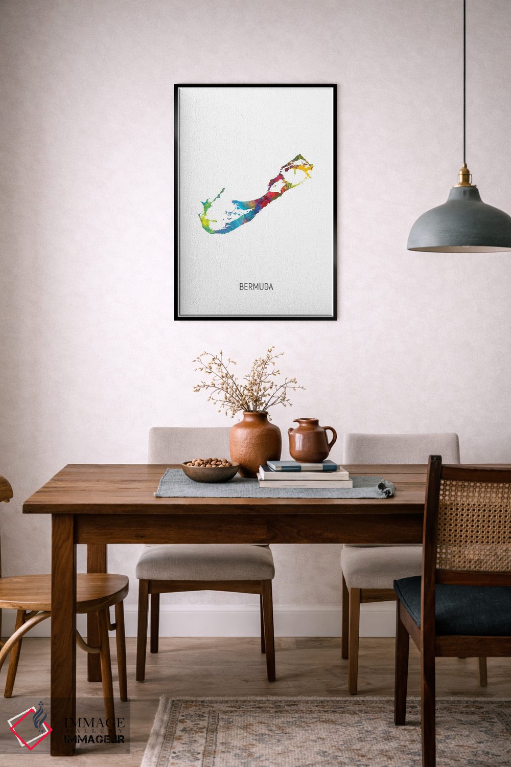 تابلو دکوراتیو نقشه برمودا اثر مایکل تامپست - D6B