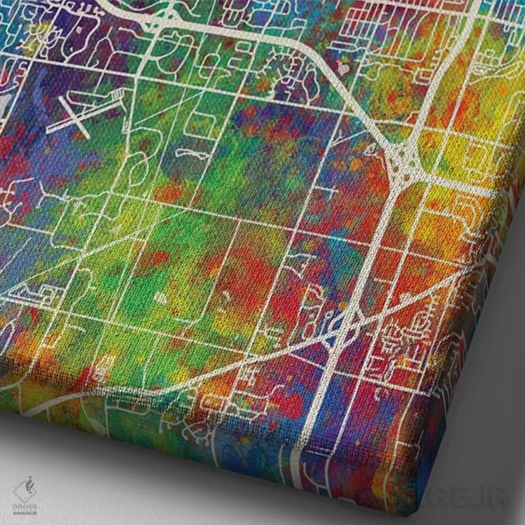 تابلو دکوراتیو نقشه ان آربر اثر مایکل تامپست - نمای نزدیک بافت بوم