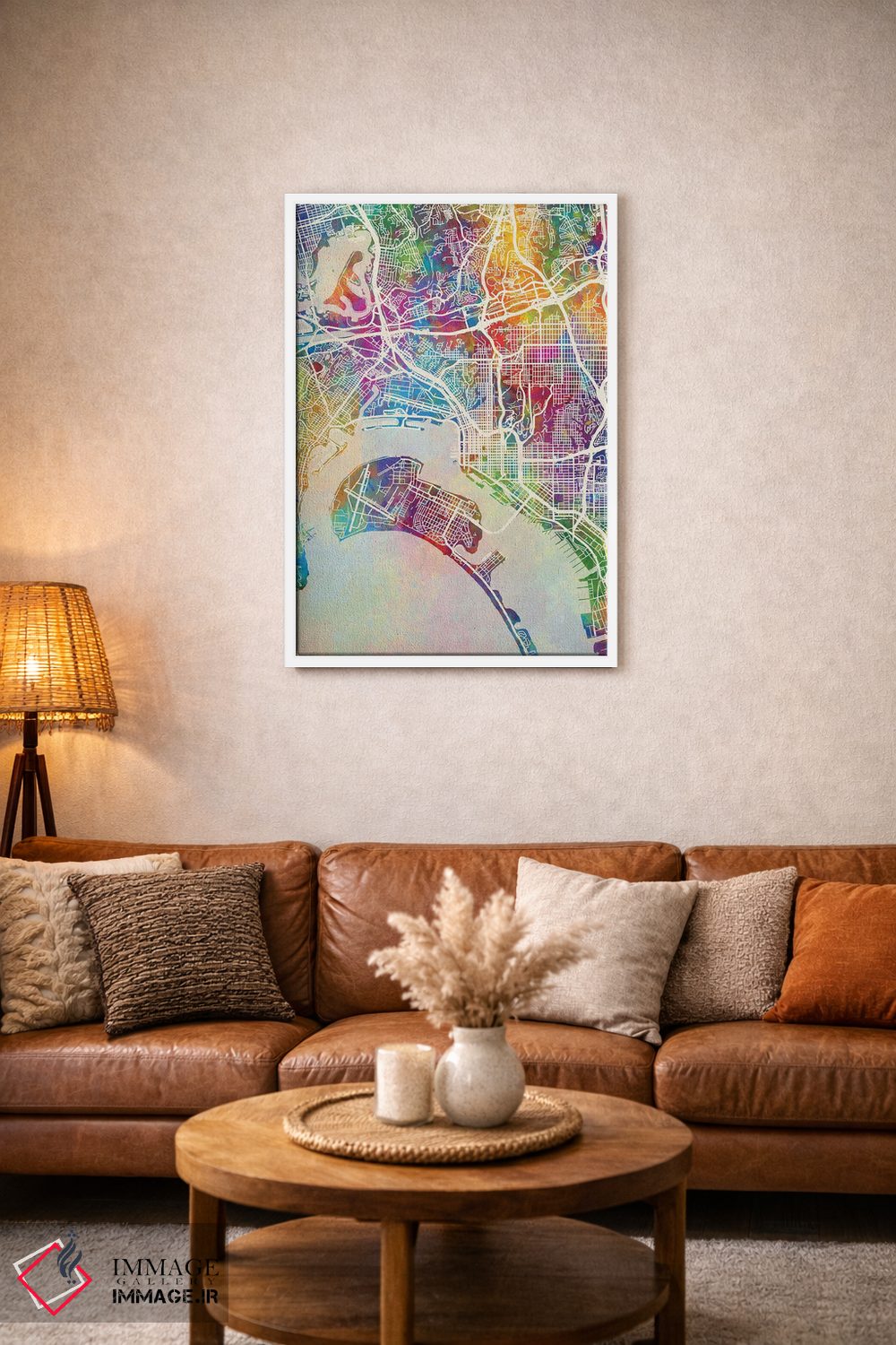 تابلو دکوراتیو نقشه سن دیه گو اثر مایکل تامپست - D2W