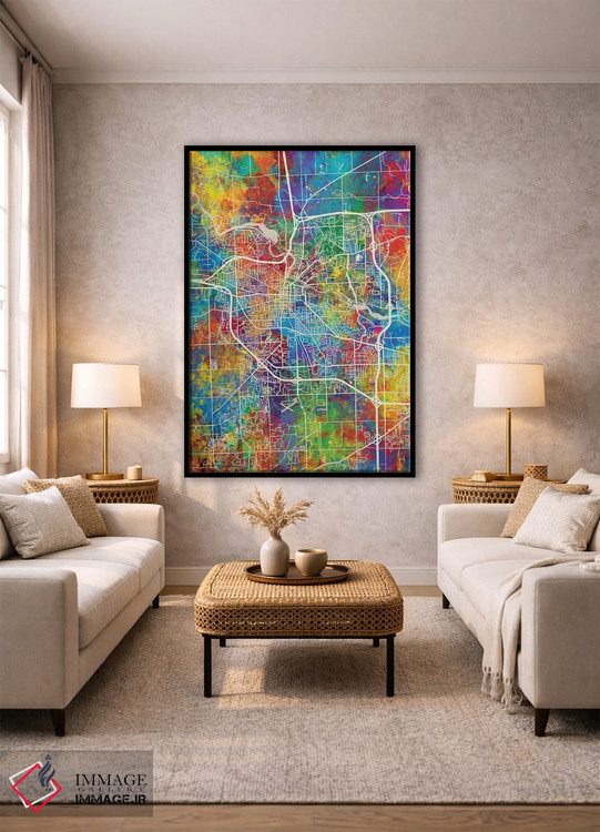 تابلو دکوراتیو نقشه ان آربر اثر مایکل تامپست - D1B