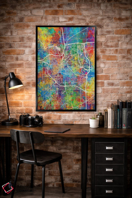 تابلو دکوراتیو نقشه ان آربر اثر مایکل تامپست - D4B