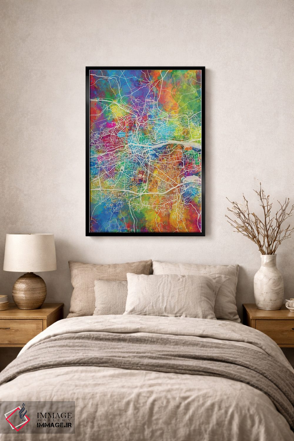 تابلو دکوراتیو نقشه کورک ایرلند اثر مایکل تامپست - D1B