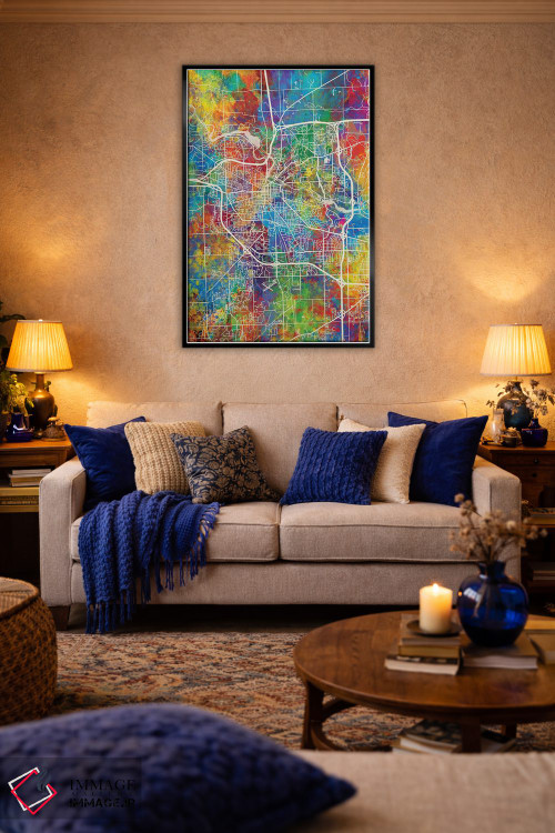 تابلو دکوراتیو نقشه ان آربر اثر مایکل تامپست - D5B