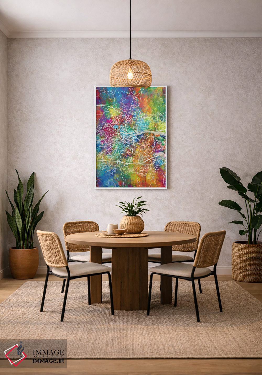 تابلو دکوراتیو نقشه کورک ایرلند اثر مایکل تامپست - D2W