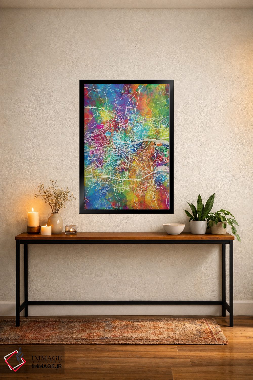 تابلو دکوراتیو نقشه کورک ایرلند اثر مایکل تامپست - D5B