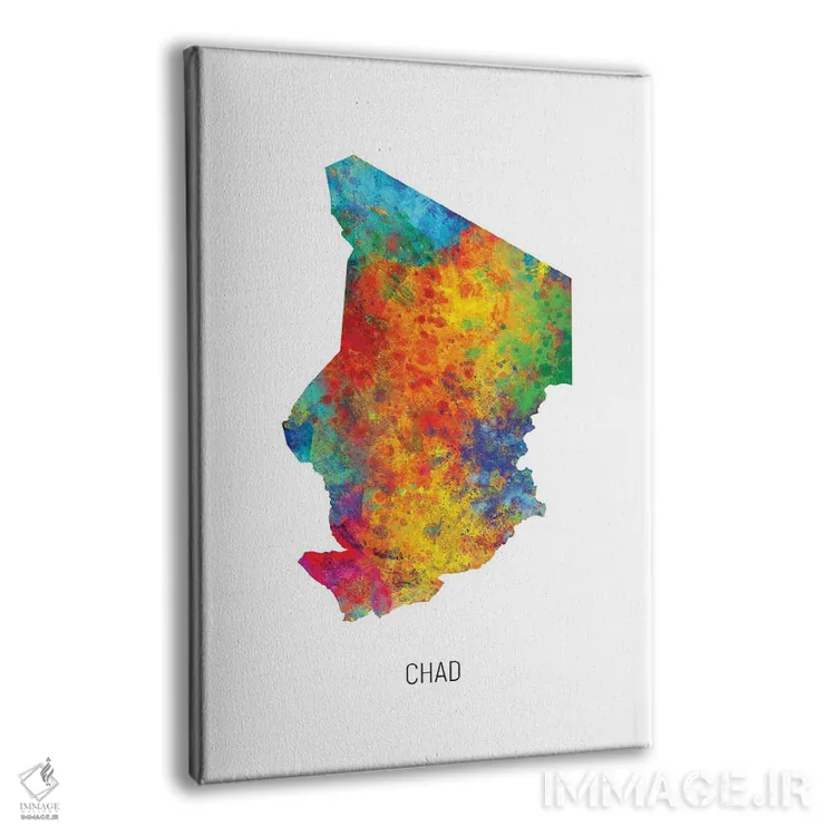 تابلو دکوراتیو نقشه چاد اثر مایکل تامپست - نمای پرسپکتیو محصول