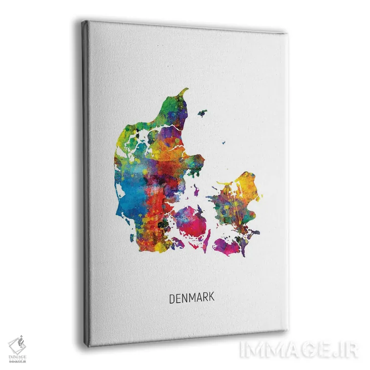 تابلو دکوراتیو نقشه دانمارک اثر مایکل تامپست - نمای پرسپکتیو محصول