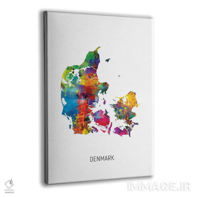 تابلو دکوراتیو نقشه دانمارک اثر مایکل تامپست - نمای پرسپکتیو محصول