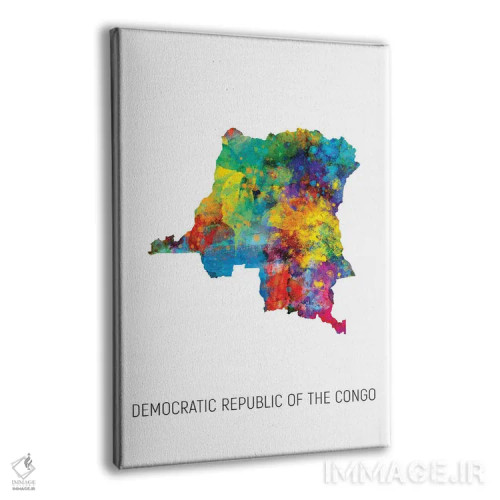 تابلو دکوراتیو نقشه جمهوری دموکراتیک کنگو اثر مایکل تامپست - نمای پرسپکتیو محصول