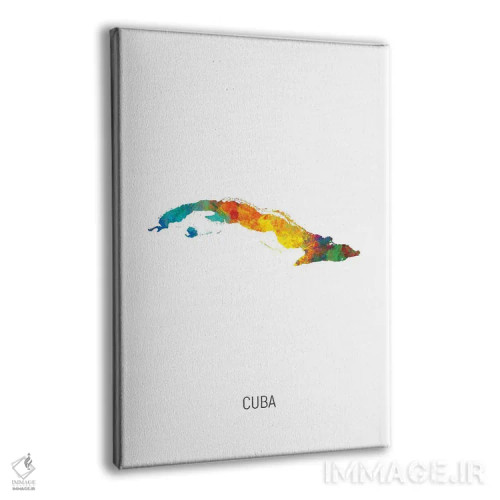 تابلو دکوراتیو نقشه کوبا اثر مایکل تامپست - نمای پرسپکتیو محصول
