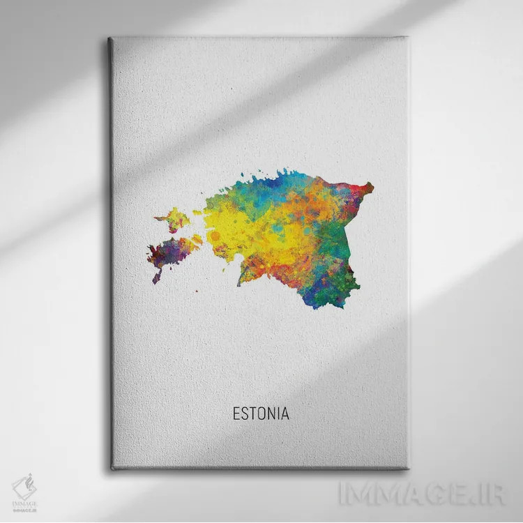 تابلو دکوراتیو نقشه استونی اثر مایکل تامپست - نمای روبهرو روی دیوار