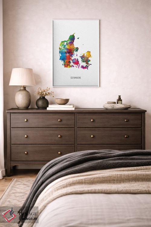 تابلو دکوراتیو نقشه دانمارک اثر مایکل تامپست - D2W