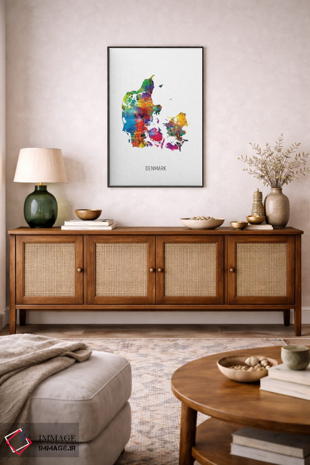 تابلو دکوراتیو نقشه دانمارک اثر مایکل تامپست - D4B