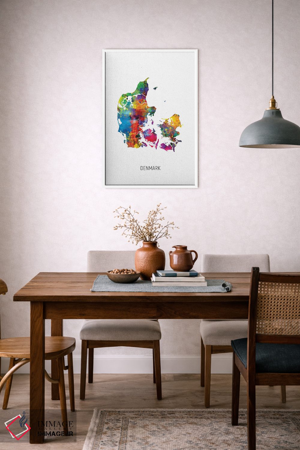 تابلو دکوراتیو نقشه دانمارک اثر مایکل تامپست - D6W