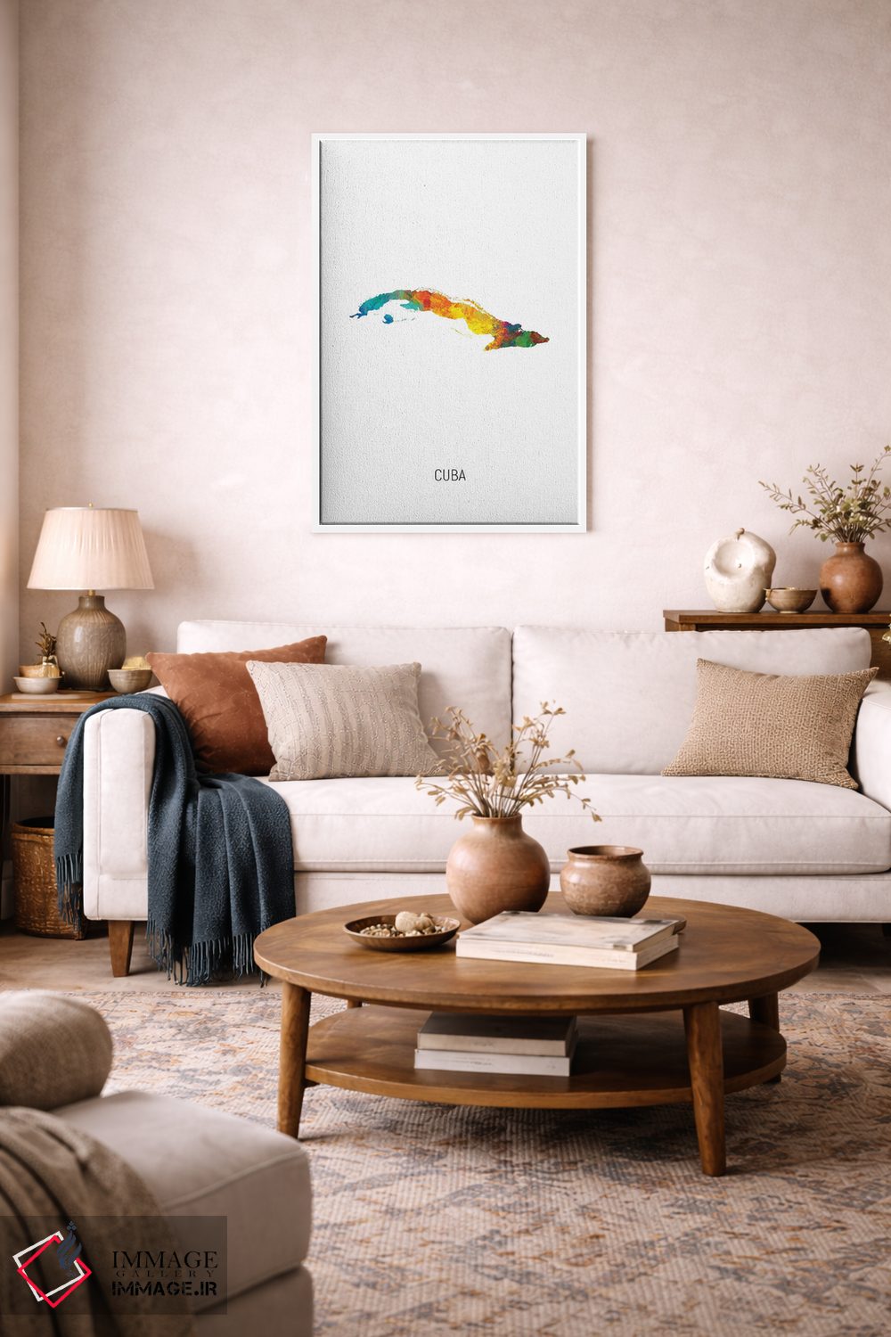 تابلو دکوراتیو نقشه کوبا اثر مایکل تامپست - D3W