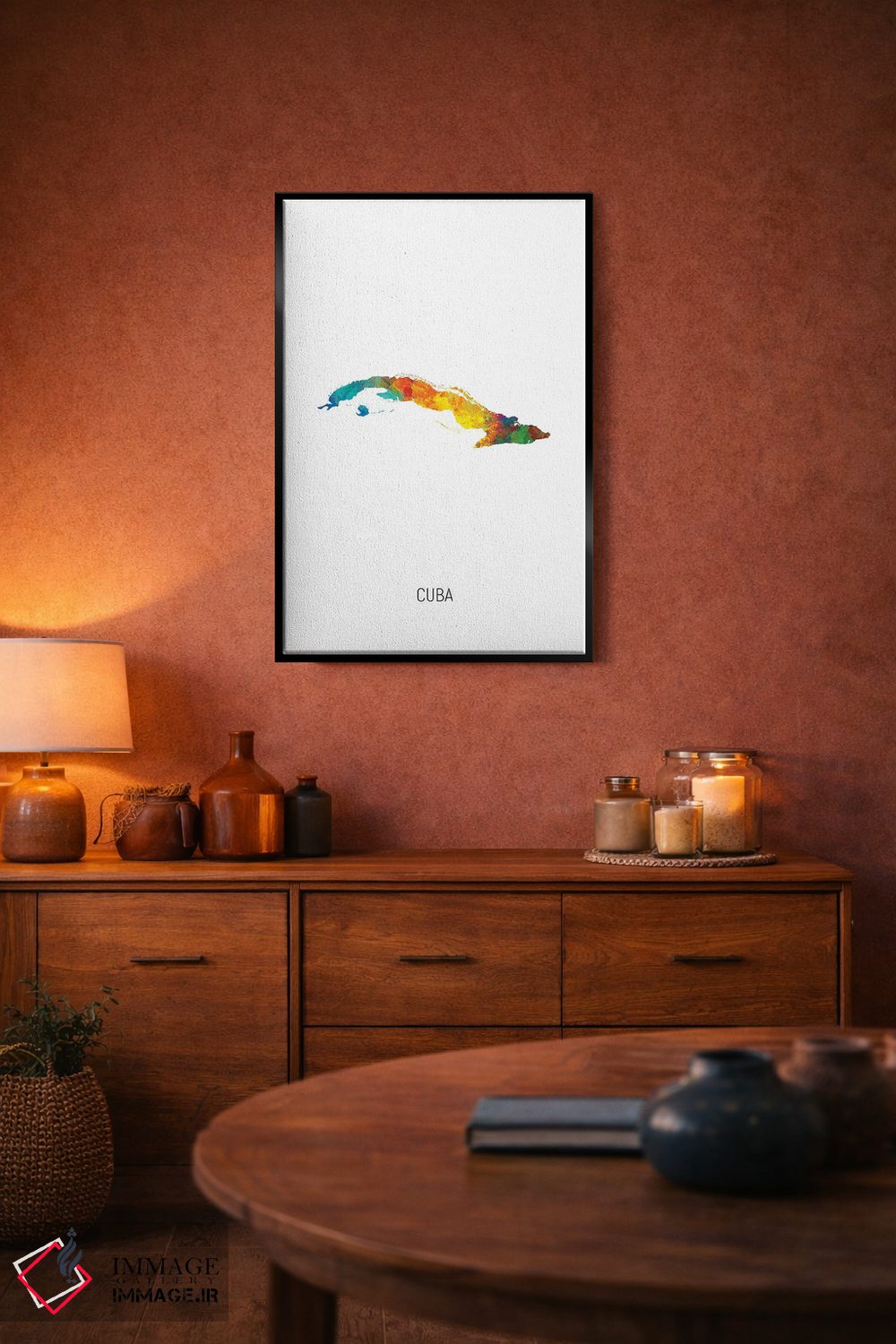 تابلو دکوراتیو نقشه کوبا اثر مایکل تامپست - D6B