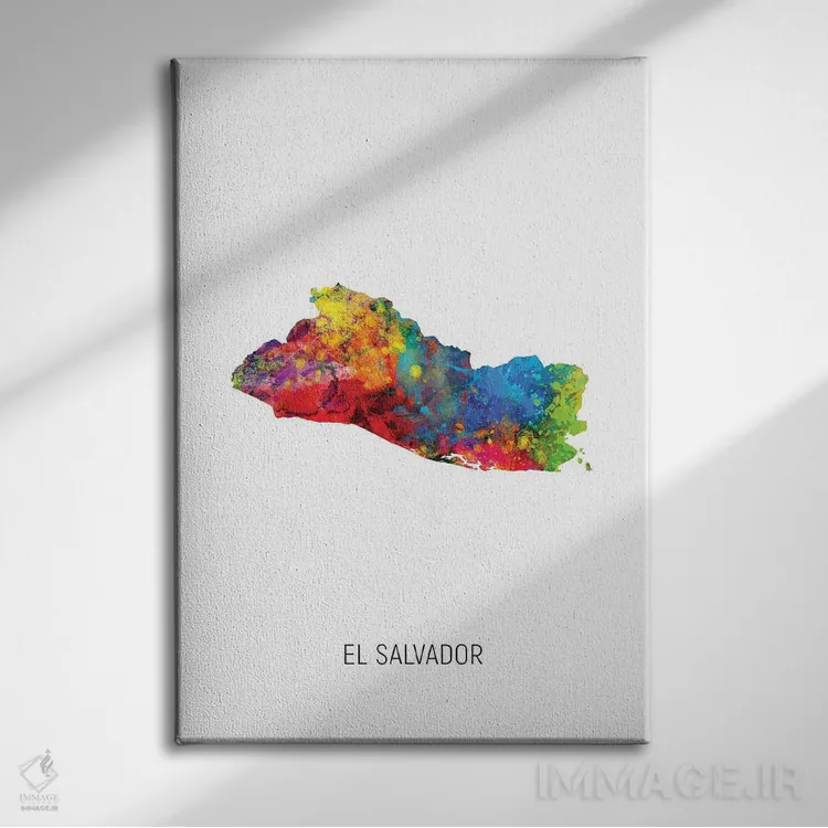 تابلو دکوراتیو نقشه السالوادور اثر مایکل تامپست - نمای روبهرو روی دیوار