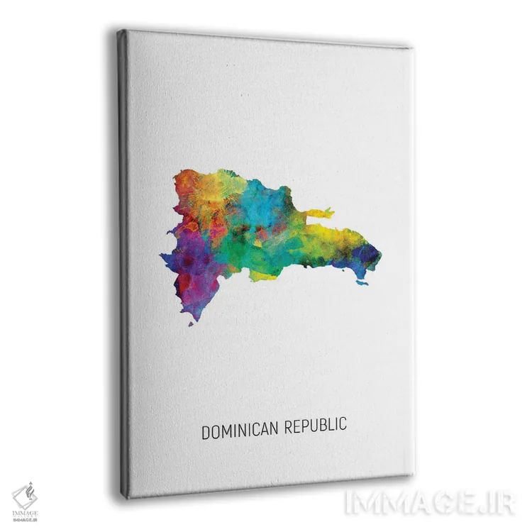 تابلو دکوراتیو نقشه جمهوری دومینیکن اثر مایکل تامپست - نمای پرسپکتیو محصول