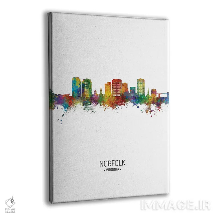 تابلو دکوراتیو نمای عمودی خط افق نورفولک، ویرجینیا اثر مایکل تامپست - نمای پرسپکتیو محصول