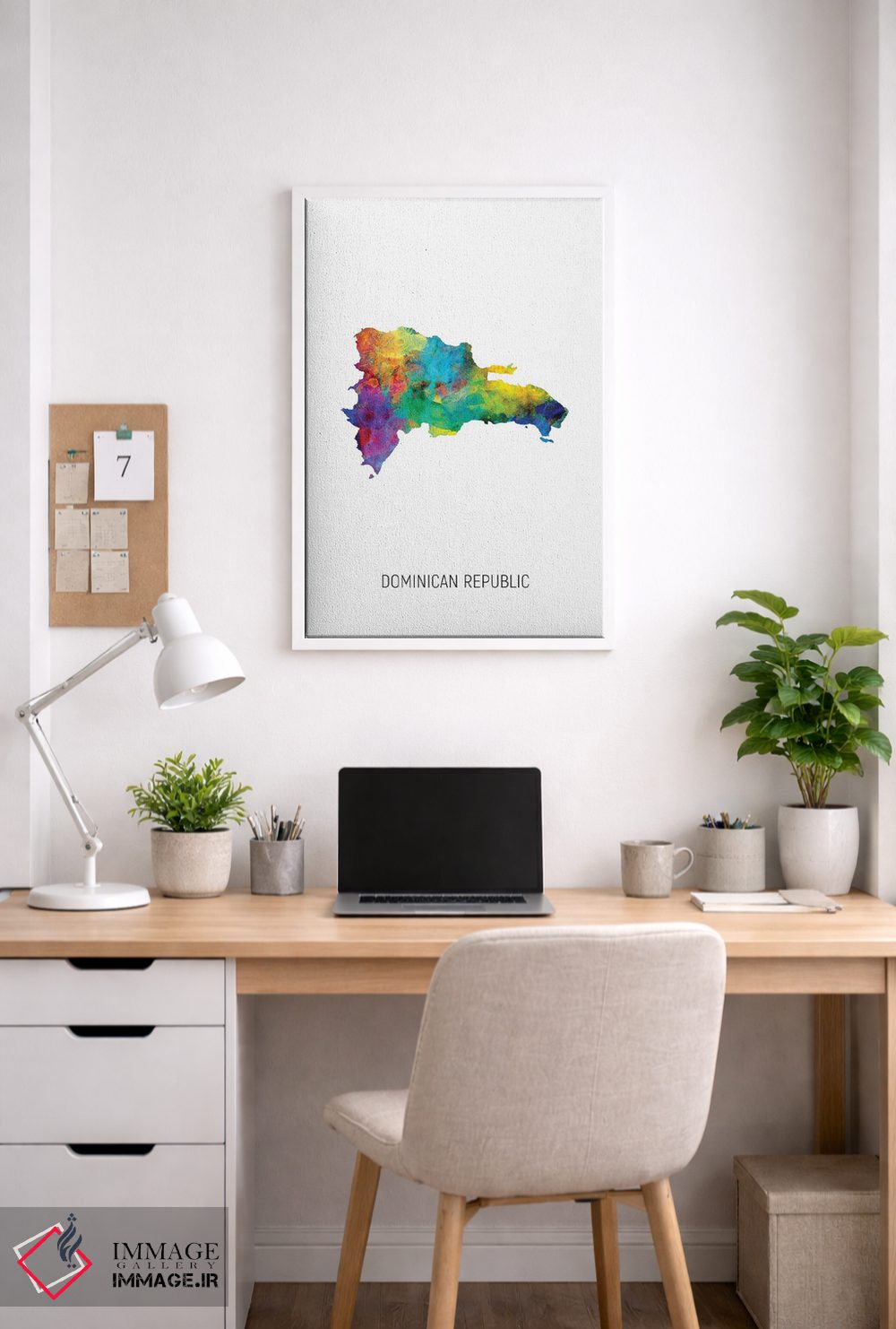 تابلو دکوراتیو نقشه جمهوری دومینیکن اثر مایکل تامپست - D3W