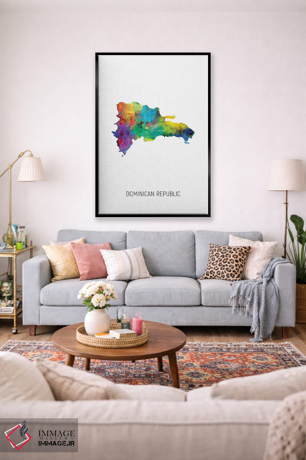تابلو دکوراتیو نقشه جمهوری دومینیکن اثر مایکل تامپست - D2B