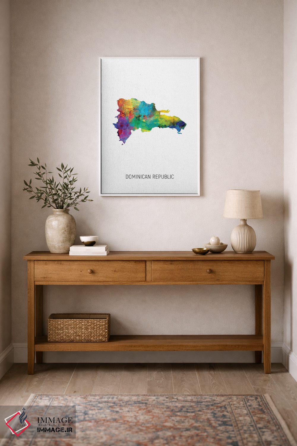 تابلو دکوراتیو نقشه جمهوری دومینیکن اثر مایکل تامپست - D1W