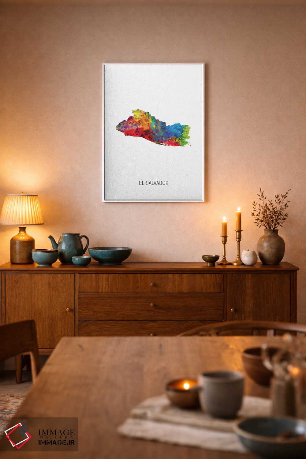 تابلو دکوراتیو نقشه السالوادور اثر مایکل تامپست - D5W
