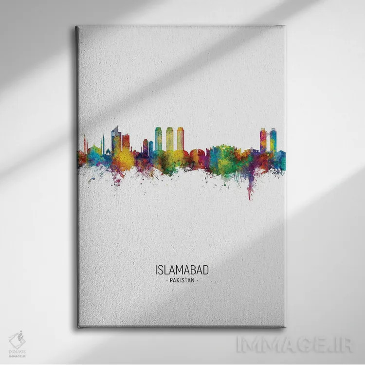 تابلو دکوراتیو نمای عمودی خط افق اسلام آباد، پاکستان اثر مایکل تامپست - نمای روبهرو روی دیوار