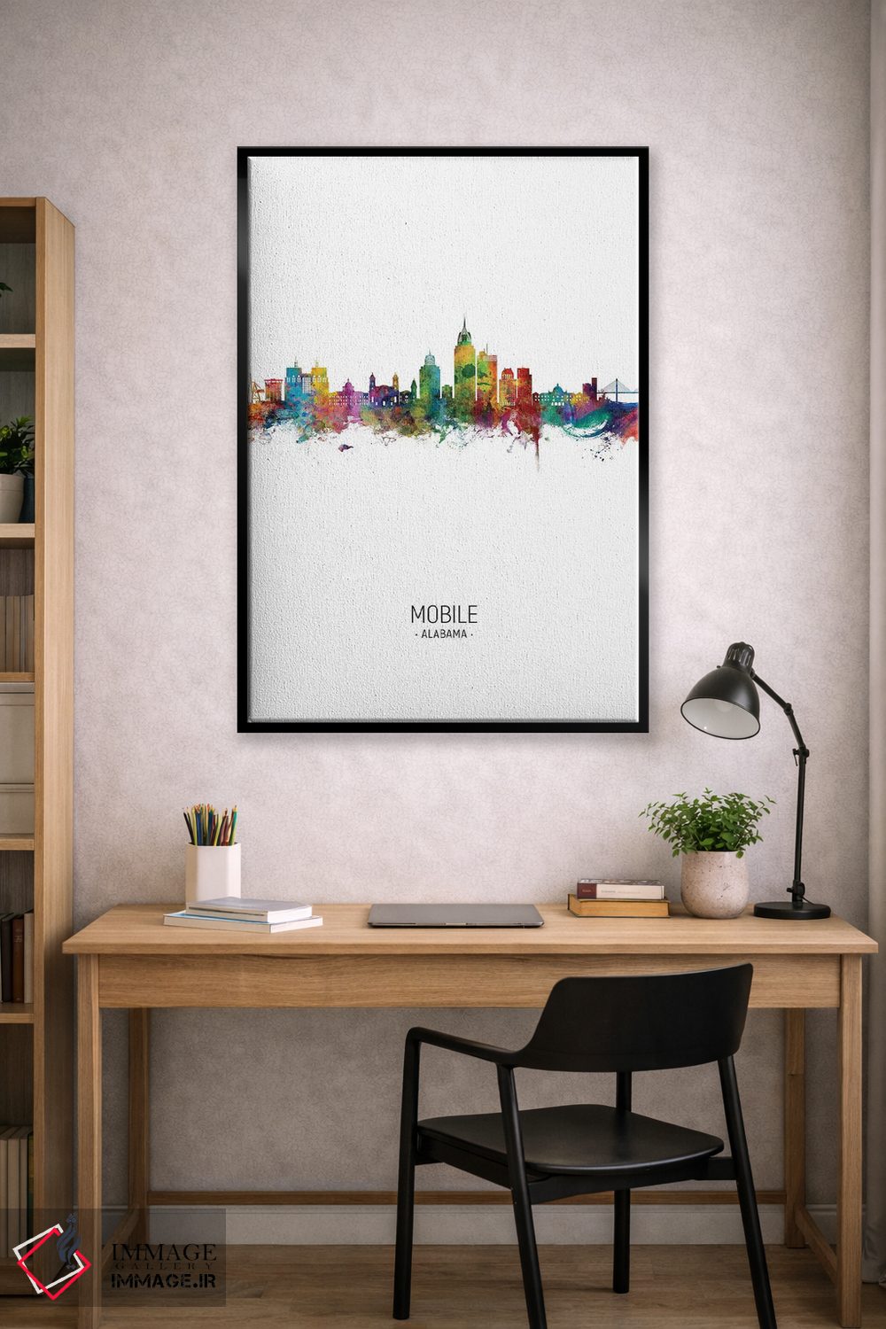 تابلو دکوراتیو نمای عمودی خط افق موبیل، آلاباما اثر مایکل تامپست - D1B