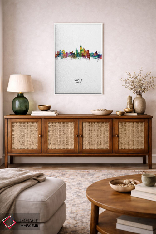 تابلو دکوراتیو نمای عمودی خط افق موبیل، آلاباما اثر مایکل تامپست - D3W