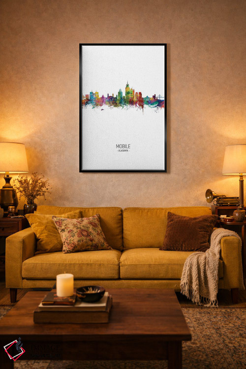 تابلو دکوراتیو نمای عمودی خط افق موبیل، آلاباما اثر مایکل تامپست - D6B