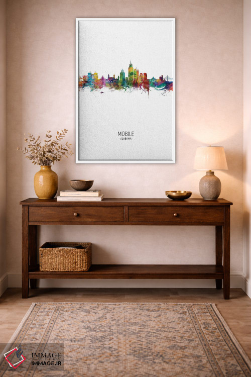 تابلو دکوراتیو نمای عمودی خط افق موبیل، آلاباما اثر مایکل تامپست - D4W
