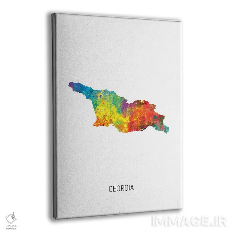 تابلو دکوراتیو نقشه گرجستان اثر مایکل تامپست - نمای پرسپکتیو محصول