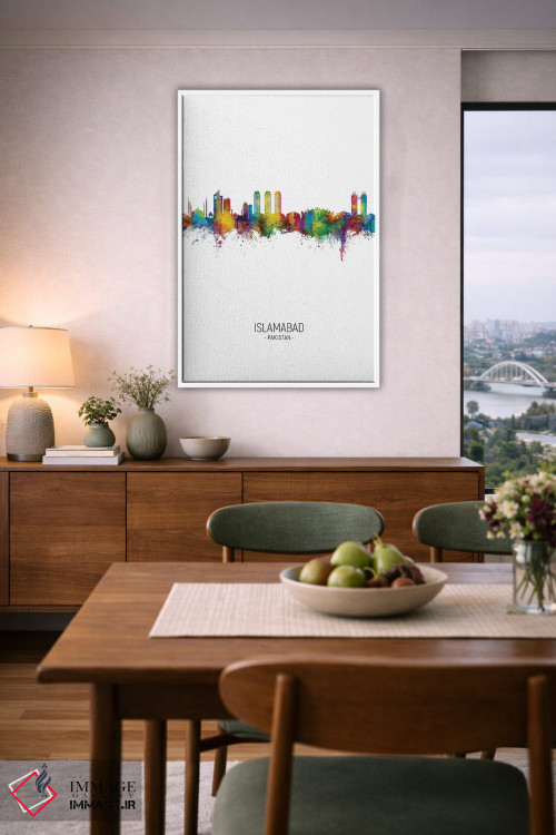 تابلو دکوراتیو نمای عمودی خط افق اسلام آباد، پاکستان اثر مایکل تامپست - D6W
