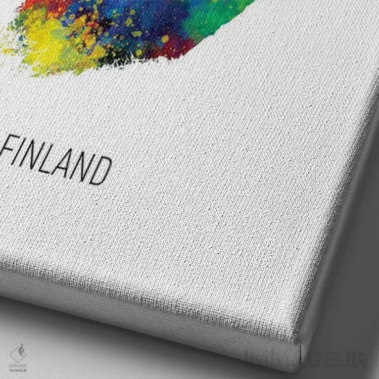 تابلو دکوراتیو نقشه فنلاند اثر مایکل تامپست - نمای نزدیک بافت بوم