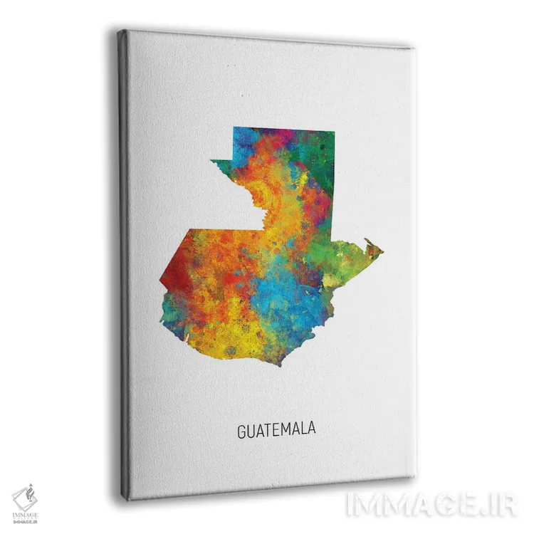 تابلو دکوراتیو نقشه گواتمالا اثر مایکل تامپست - نمای پرسپکتیو محصول