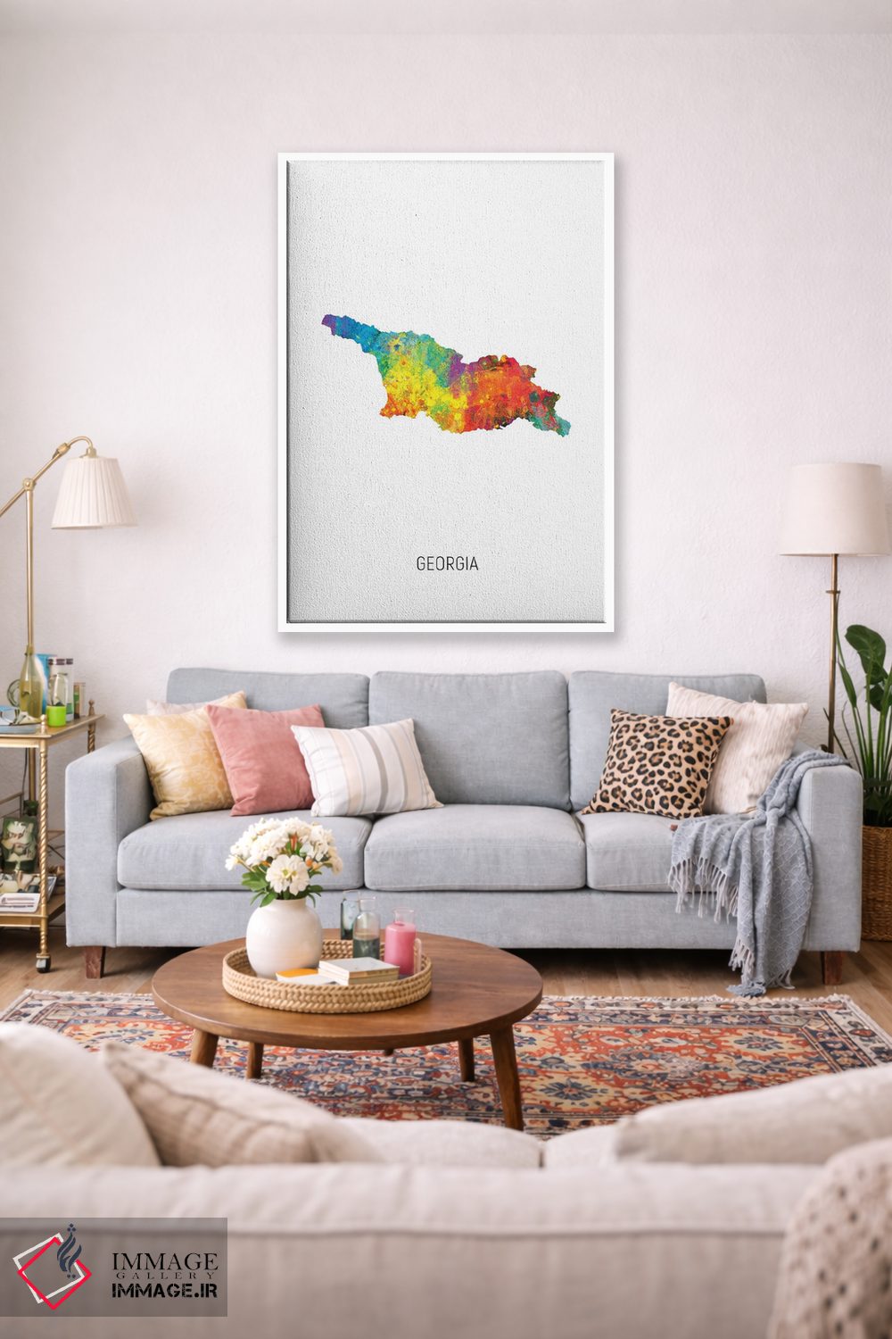 تابلو دکوراتیو نقشه گرجستان اثر مایکل تامپست - D1W