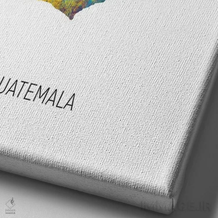 تابلو دکوراتیو نقشه گواتمالا اثر مایکل تامپست - نمای نزدیک بافت بوم