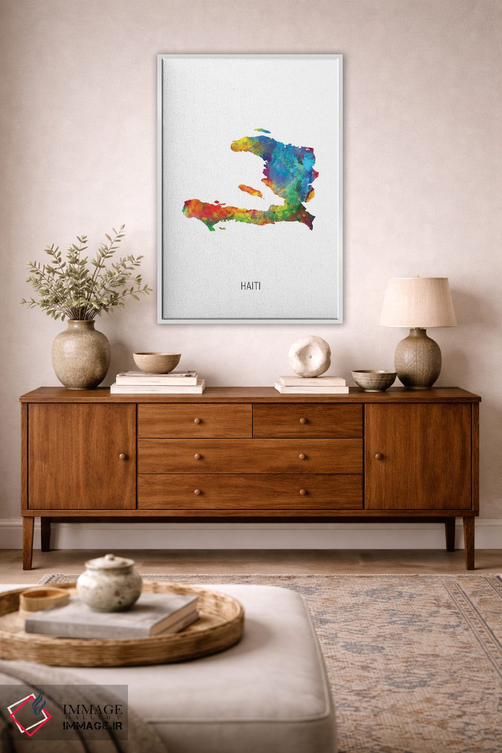 تابلو دکوراتیو نقشه هائیتی اثر مایکل تامپست - D2W