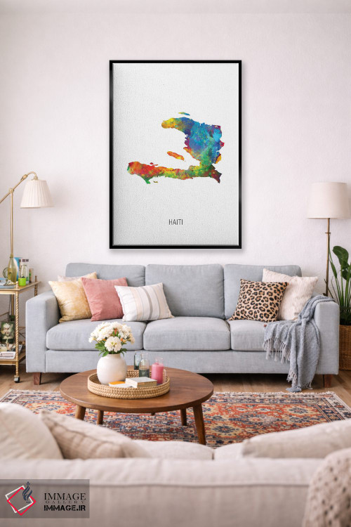 تابلو دکوراتیو نقشه هائیتی اثر مایکل تامپست - D1B