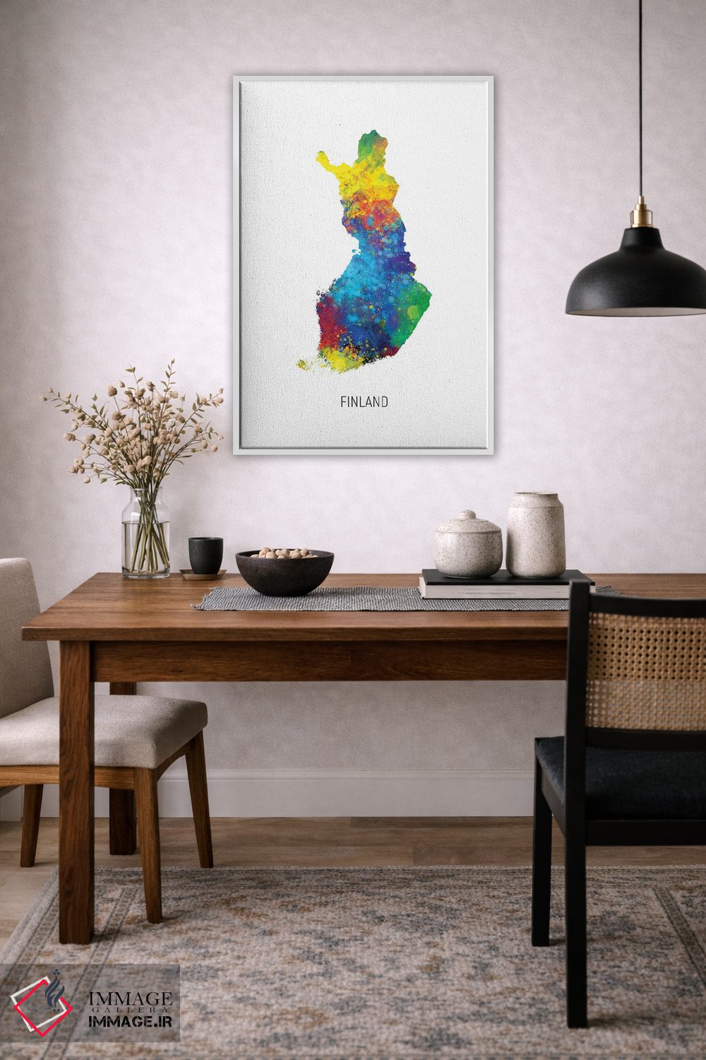 تابلو دکوراتیو نقشه فنلاند اثر مایکل تامپست - D4W