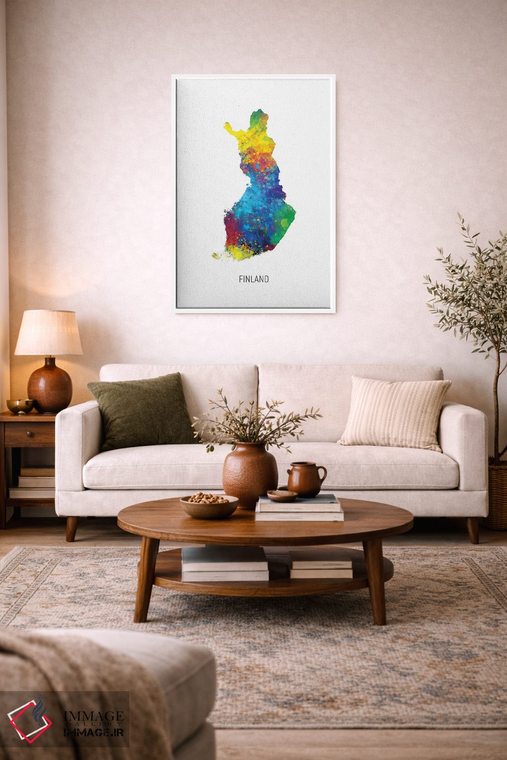 تابلو دکوراتیو نقشه فنلاند اثر مایکل تامپست - D3W